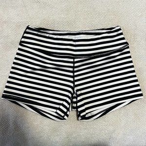 Born Primitive Black White Striped Athletic Shorts